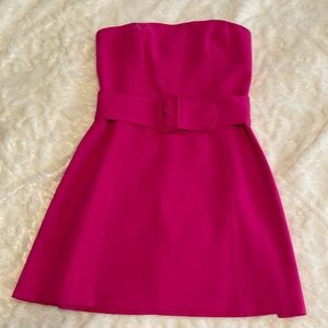 Pink Amanda Uprichard Strapless Mini Dress